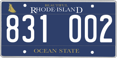 RI license plate 831002