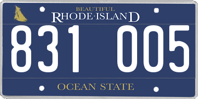 RI license plate 831005