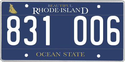 RI license plate 831006