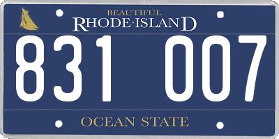 RI license plate 831007