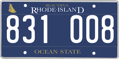 RI license plate 831008