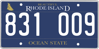 RI license plate 831009