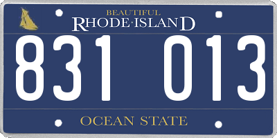RI license plate 831013