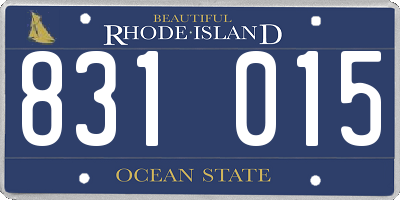 RI license plate 831015