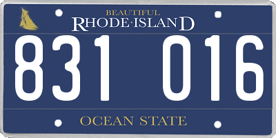 RI license plate 831016