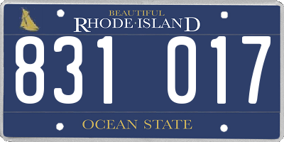 RI license plate 831017