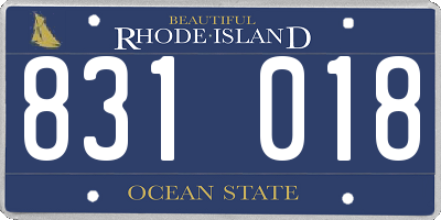 RI license plate 831018