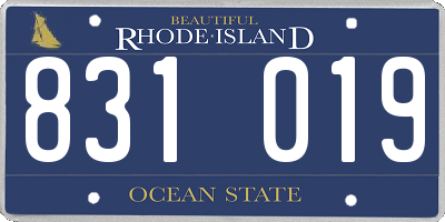 RI license plate 831019