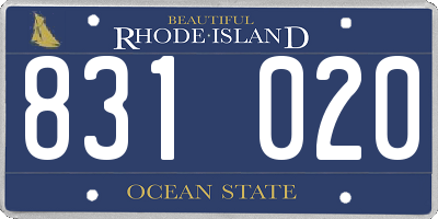 RI license plate 831020