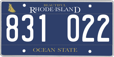 RI license plate 831022