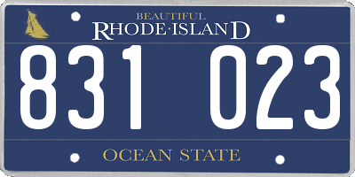 RI license plate 831023