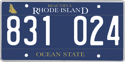 RI license plate 831024