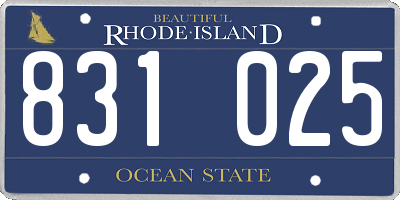 RI license plate 831025