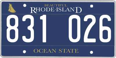 RI license plate 831026