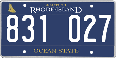 RI license plate 831027