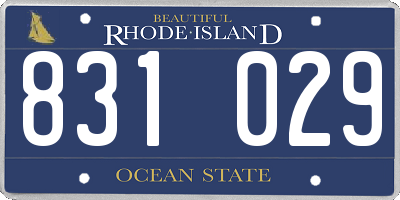 RI license plate 831029