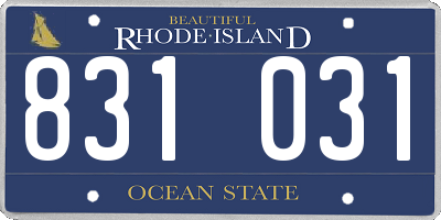 RI license plate 831031