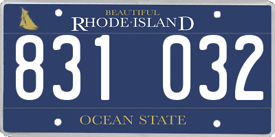 RI license plate 831032