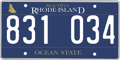 RI license plate 831034
