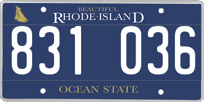 RI license plate 831036