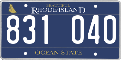 RI license plate 831040