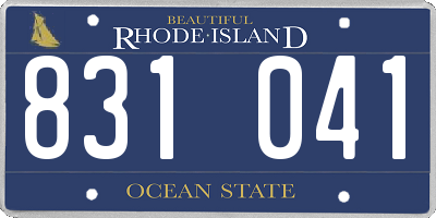 RI license plate 831041