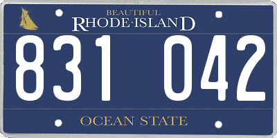 RI license plate 831042