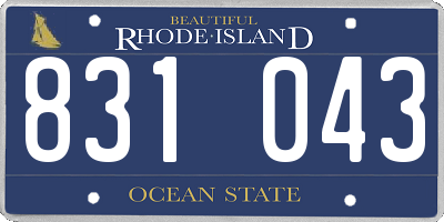RI license plate 831043