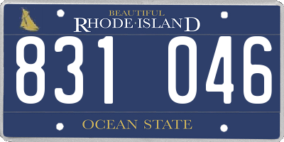 RI license plate 831046