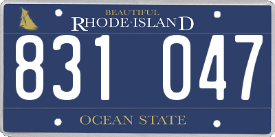 RI license plate 831047