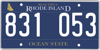 RI license plate 831053