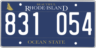 RI license plate 831054