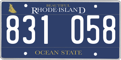 RI license plate 831058