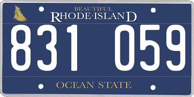 RI license plate 831059