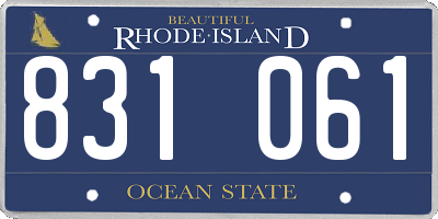 RI license plate 831061