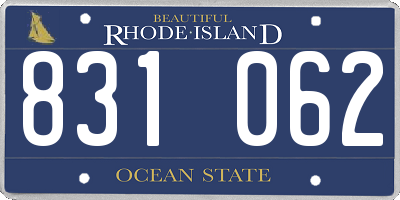 RI license plate 831062