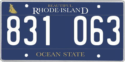 RI license plate 831063