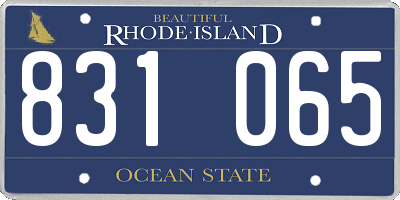 RI license plate 831065