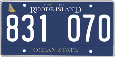 RI license plate 831070