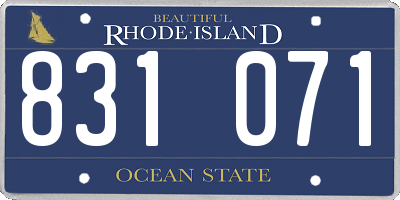 RI license plate 831071
