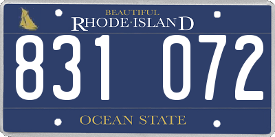RI license plate 831072