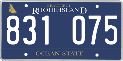 RI license plate 831075