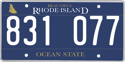RI license plate 831077