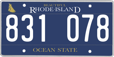 RI license plate 831078