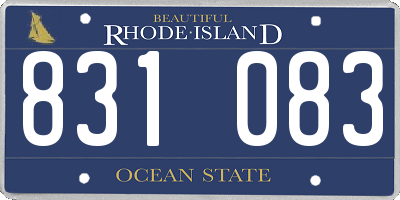 RI license plate 831083