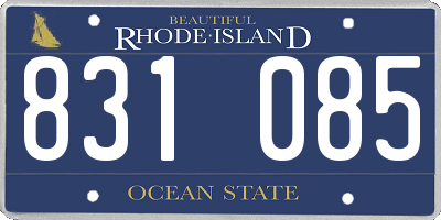 RI license plate 831085