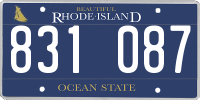 RI license plate 831087
