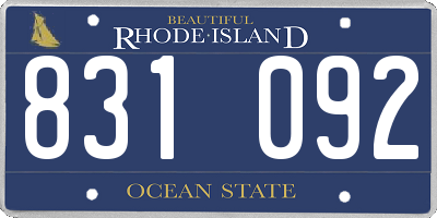 RI license plate 831092