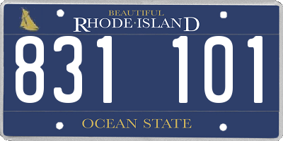 RI license plate 831101
