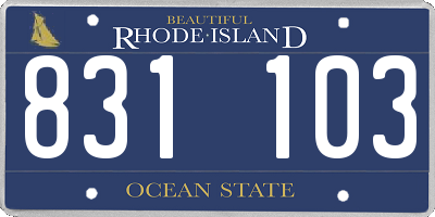 RI license plate 831103